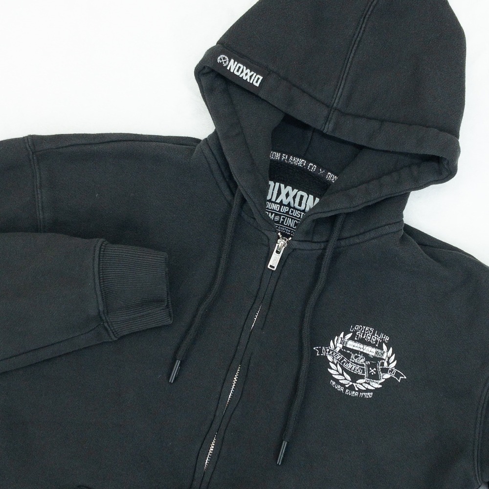 Dixxon Zip Up Hoodie Womens Small Black Ladies Who Shoot Gun Fleece Lining